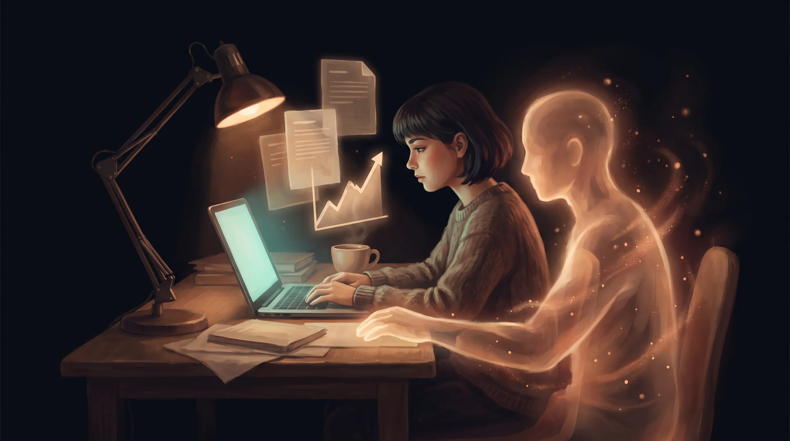 A founder building an AI-first company, an AI employee core coming online amid startup growth